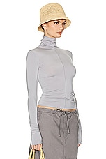 Helsa Jersey Seamed Top in Dove Grey, view 2, click to view large image.