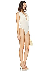 Helsa Jersey Sleeveless Bodysuit in Sunlight Yellow, view 1, click to view large image.