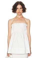 Helsa Crinkle Pleated Tunic in White, view 1, click to view large image.