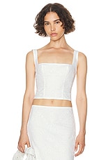 Helsa Eyelet Corset Top in Antique White, view 1, click to view large image.