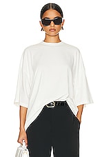 Helsa Jersey Oversized Tee in White, view 1, click to view large image.