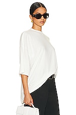 Helsa Jersey Oversized Tee in White, view 2, click to view large image.