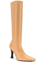Helsa Snipped Toe Boot in Beige, view 2, click to view large image.