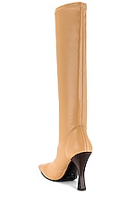 Helsa Snipped Toe Boot in Beige, view 3, click to view large image.