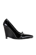 Helsa Wedge Pump in Black, view 1, click to view large image.