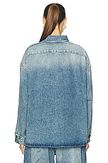 Heavy Manners Oversized Denim Snap Shirt in Vintage Wash, view 4, click to view large image.