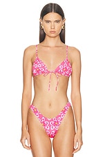 Heavy Manners X Elsa Hosk Triangle Front Tie Bikini Top in Not Your Barbie, view 1, click to view large image.