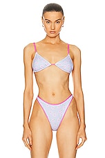 Heavy Manners Double String Bikini Top in Charlot, view 1, click to view large image.