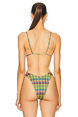 Heavy Manners Triangle Front Tie Bikini Top in Berlioz, view 3, click to view large image.