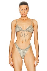 Heavy Manners Triangle Front Tie Bikini Top in Porto, view 1, click to view large image.