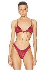 Heavy Manners Triangle Front Tie Bikini Top in Saint Marks, view 1, click to view large image.