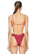 Heavy Manners Triangle Front Tie Bikini Top in Saint Marks, view 3, click to view large image.