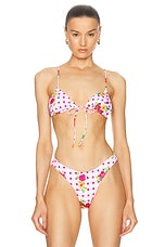 Heavy Manners Triangle Front Tie Bikini Top in Minetta Street, view 1, click to view large image.
