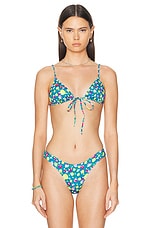 Heavy Manners Triangle Front Tie Bikini Top in Mercer Street, view 1, click to view large image.