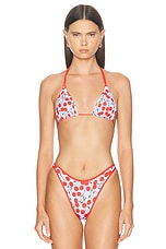 Heavy Manners X Elsa Hosk Double String Bikini Top in Cherry On Top!, view 1, click to view large image.
