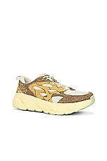 Hoka U Clifton L Suede Tp in Oat Milk & Pollen, view 2, click to view large image.