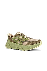 Hoka U Clifton L Suede Tp in Dune & Fennel, view 2, click to view large image.