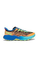Hoka M Speedgoat 5 in Solar Flare & Diva Blue, view 1, click to view large image.