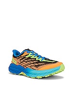 Hoka M Speedgoat 5 in Solar Flare & Diva Blue, view 2, click to view large image.