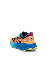 Hoka M Speedgoat 5 in Solar Flare & Diva Blue, view 3, click to view large image.