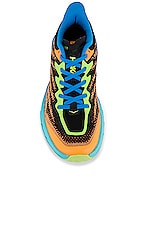 Hoka M Speedgoat 5 in Solar Flare & Diva Blue, view 4, click to view large image.