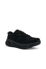 Hoka U Clifton L Suede in Black & Black, view 2, click to view large image.