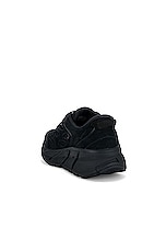 Hoka U Clifton L Suede in Black & Black, view 3, click to view large image.