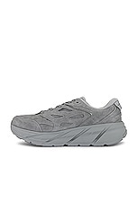 Hoka U Clifton L Suede in Limestone & Limestone, view 5, click to view large image.