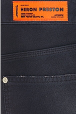 Heron Preston Distressed Canvas Carpenter Pants in Navy Blue, view 5, click to view large image.