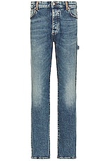 Heron Preston Ex Ray Washed Hammer Denim Pant in Indigo, view 1, click to view large image.