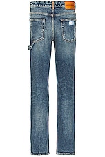 Heron Preston Ex Ray Washed Hammer Denim Pant in Indigo, view 2, click to view large image.