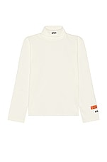 Heron Preston Hpny Emb Rollneck Tee in White & Black, view 1, click to view large image.