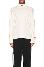 Heron Preston Hpny Emb Rollneck Tee in White & Black, view 3, click to view large image.