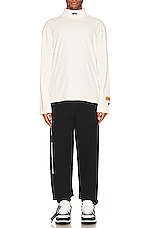 Heron Preston Hpny Emb Rollneck Tee in White & Black, view 4, click to view large image.