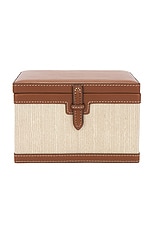 Hunting Season Small Trunk Box in Fique Natural & Cognac, view 1, click to view large image.