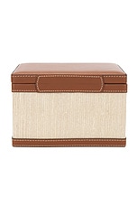 Hunting Season Small Trunk Box in Fique Natural & Cognac, view 2, click to view large image.