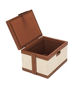 Hunting Season Small Trunk Box in Fique Natural & Cognac, view 3, click to view large image.