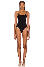 Hunza G Pamela One Piece Swimsuit in Black, view 1, click to view large image.