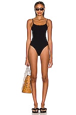 Hunza G Pamela One Piece Swimsuit in Black, view 4, click to view large image.