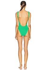 Hunza G Square Neck Swimsuit in Emerald, view 3, click to view large image.