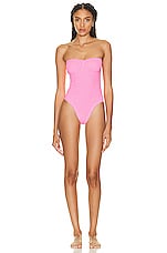 Hunza G Brooke Swimsuit in Bubblegum, view 1, click to view large image.