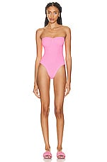 Hunza G Brooke Swimsuit in Bubblegum, view 4, click to view large image.
