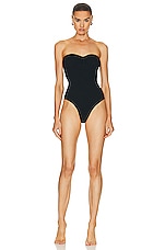 Hunza G Brooke Swimsuit in Black, view 1, click to view large image.