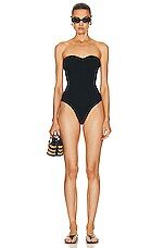 Hunza G Brooke Swimsuit in Black, view 4, click to view large image.