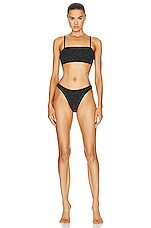Hunza G Gigi Lurex Bikini in Black & Gold | FWRD