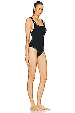 Hunza G Domino Swimsuit in Black, view 2, click to view large image.