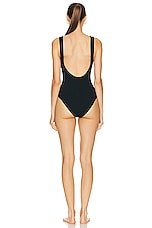 Hunza G Domino Swimsuit in Black, view 3, click to view large image.