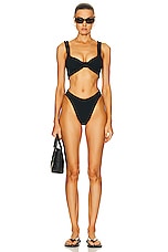 Hunza G Bonnie Bikini in Black, view 4, click to view large image.
