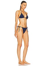 Hunza G Gina Lurex Bikini in Navy & Silver, view 2, click to view large image.