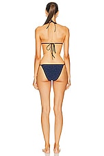 Hunza G Gina Lurex Bikini in Navy & Silver, view 3, click to view large image.